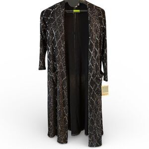 LuLaRoe Elegant Sarah Duster Cardigan XS Black Long Sleeve